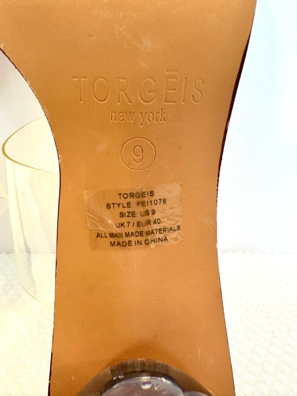 Torgeis NY “Chantal” Clear Straps & Ball Heel 2.5 inches NWOT fits like 10 wide - Picture 6 of 8